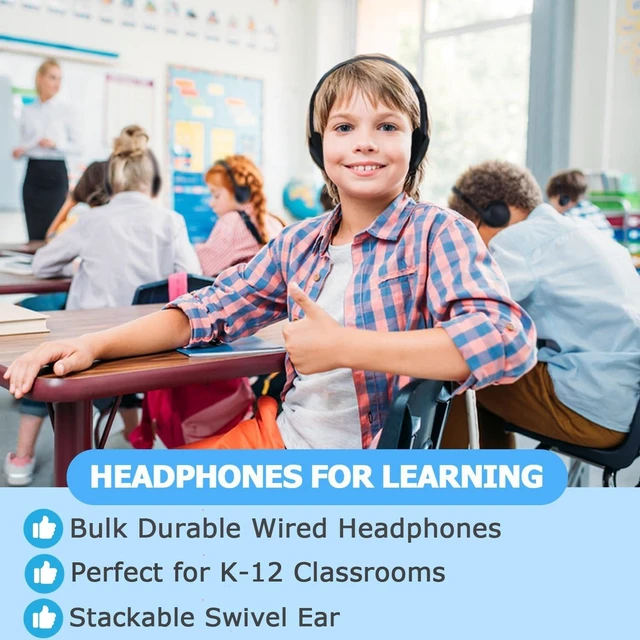 Alt view image 4 of 5 - Ladont 50 Pack USB C Headphones Bulk for School Classroom