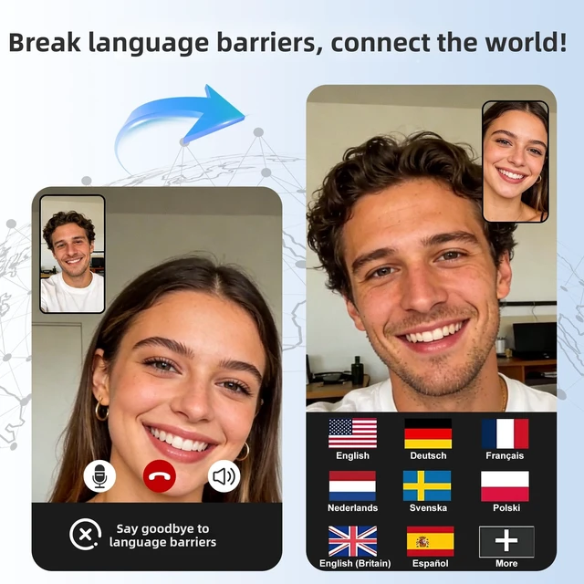 Alt view image 4 of 5 - Chwwen Ai Translation Earbuds Real Time, 144 Languages, 60H Playing Time, Bluetooth 5.4, Comfortable Fit for Travel Around The World, Business Meetings and Reception & Language Learning.