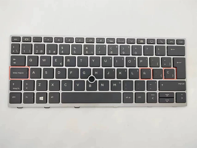 Alt view image 3 of 3 - BINGZI Laptop Replacement Spanish Layout Keyboard for HP EliteBook 730 G5 735 G5 735 G6 830 G5 836 G5 830 G6 Backlit with Mouse Stick Silver Frame, Black