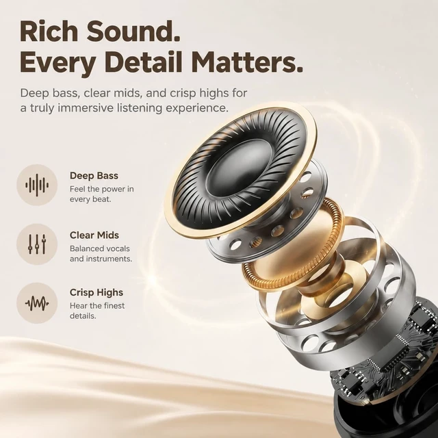 Alt view image 3 of 5 - syomiyurx Wireless Earbuds Bluetooth 5.5, Flagship Edition with ENC Call Noise Reduction, HiFi Surround Sound, 13mm Speaker, Ultra Long Battery Life, Sweat Proof (Dark Black)
