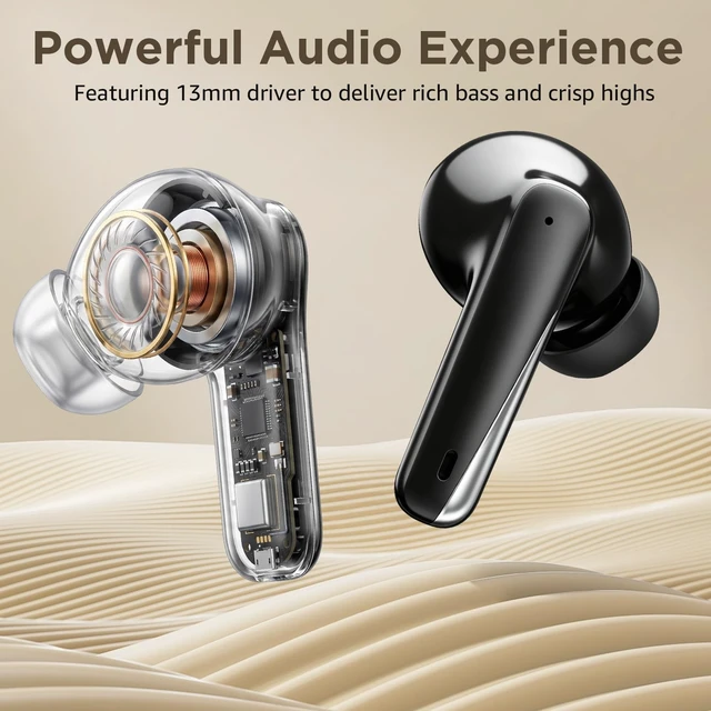Alt view image 5 of 5 - syomiyurx Wireless Earbuds Bluetooth 5.5, Flagship Edition with ENC Call Noise Reduction, HiFi Surround Sound, 13mm Speaker, Ultra Long Battery Life, Sweat Proof (Dark Black)