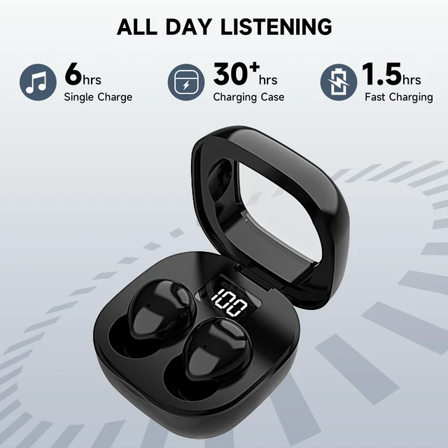 Alt view image 4 of 5 - Mudtun 2026 Wireless Earbuds for Side Sleepers, Invisible Sleep Earbuds with Low Profile Design, Tiny Hidden Bluetooth Earphones for Small Ear Canals, Mini Earbuds for Sleeping, Deep Black