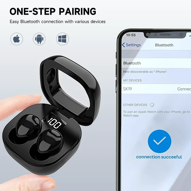 Alt view image 5 of 5 - Mudtun 2026 Wireless Earbuds for Side Sleepers, Invisible Sleep Earbuds with Low Profile Design, Tiny Hidden Bluetooth Earphones for Small Ear Canals, Mini Earbuds for Sleeping, Deep Black