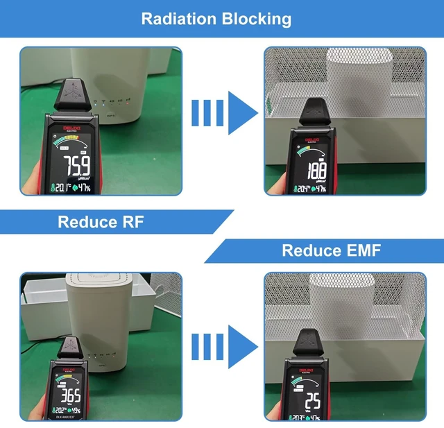 Alt view image 4 of 5 - YINIMI Faraday Cage for WiFi Router, EMF Blocker for WiFi Router, Blocks 90% EMF and 5G Radiation, Compatible with Most Large Routers, White, 12" L x 5.5" W x 12" H