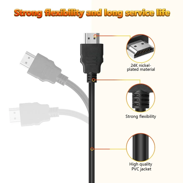 Alt view image 2 of 5 - Spofit HDMI Cable 10 Pack 5ft, 18Gbps High Speed HDMI Braided Cord,1080p@60Hz,Dolby TrueHD,DTS-HD Compatible with Laptop, Monitor, PS3, Xbox One,TV, More