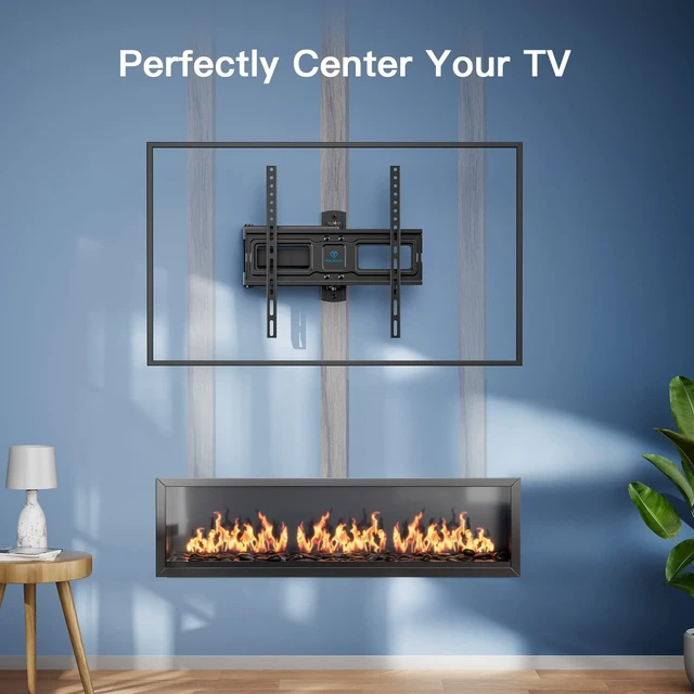 Alt view image 2 of 5 - PERLESMITH Full Motion TV Wall Mount for 26-55 inch Flat Curved Screen TV up to 70lbs, Corner TV Wall Mount TV Bracket with Articulating Arm Swivel Extension Tilt, TV Mount MAX VESA 400x400mm, PSMFK7