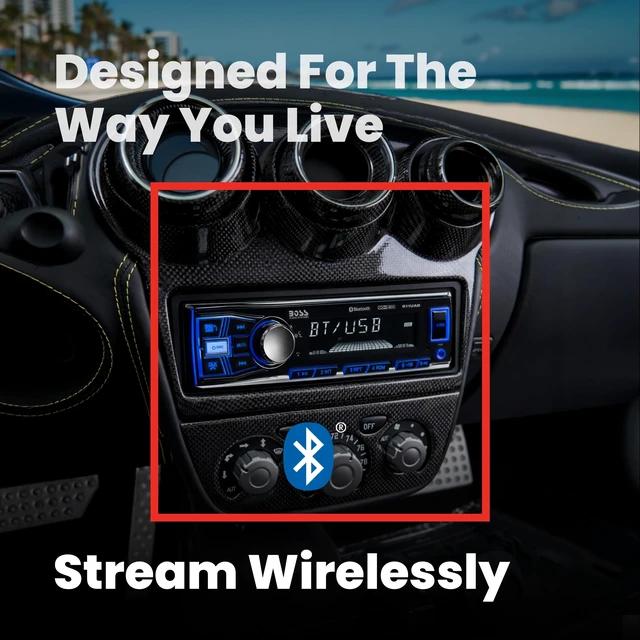 Alt view image 4 of 5 - BOSS Audio Systems 611UAB Single DIN Bluetooth Car Stereo, No DVD, USB
