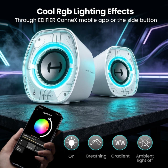 Alt view image 4 of 5 - Edifier G1000 II Bluetooth Gaming Desktop Speakers, White