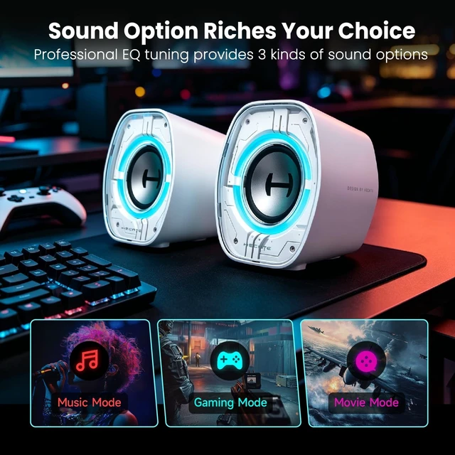 Alt view image 5 of 5 - Edifier G1000 II Bluetooth Gaming Desktop Speakers, White