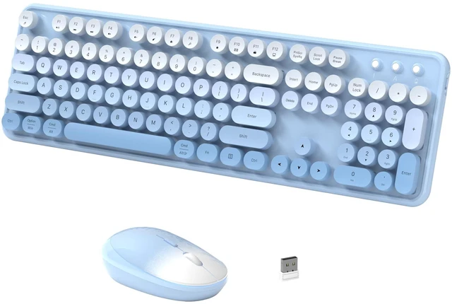 Main image of COUTSALL Colorful Wireless Keyboard and Mouse Combo (Blue Colorful)