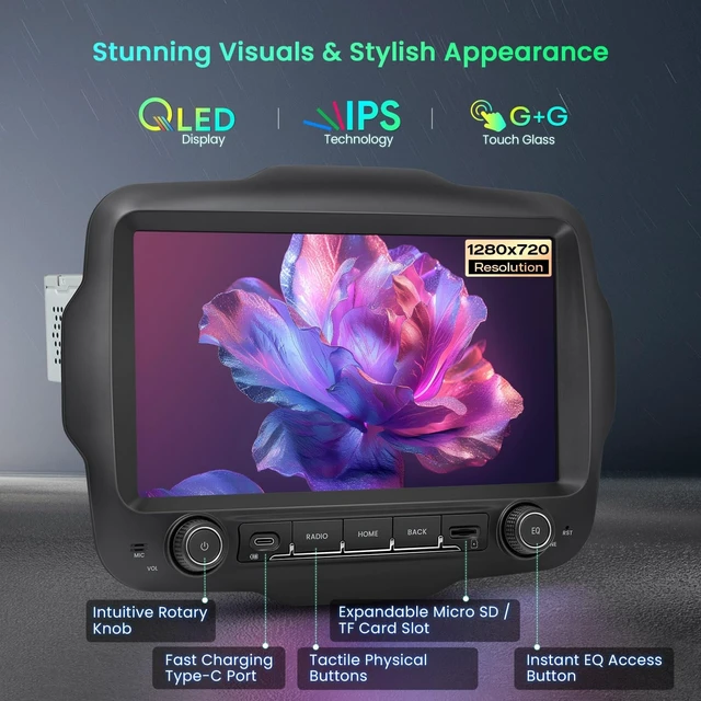Alt view image 3 of 5 - XTRONS 9" Linux Car Stereo Jeep Renegade 2015-2020, CarPlay Android Auto