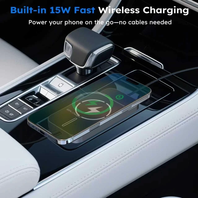 Alt view image 4 of 5 - FREYSEED Wireless CarPlay Adapter with 15W Fast Wireless Charging Wired to Wireless CarPlay Converter, 2025 Updated for iPhone & Android, Plug & Play, Ultra-Low Latency, 3X Fast