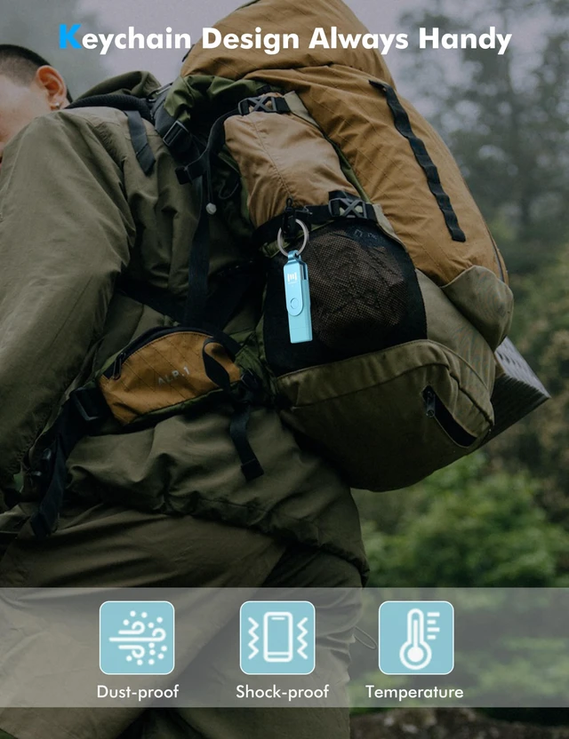 Alt view image 4 of 5 - MOSDART 1TB USB C and A 3.2 150MB/s Dual Flash Drive with Keychain, Blue