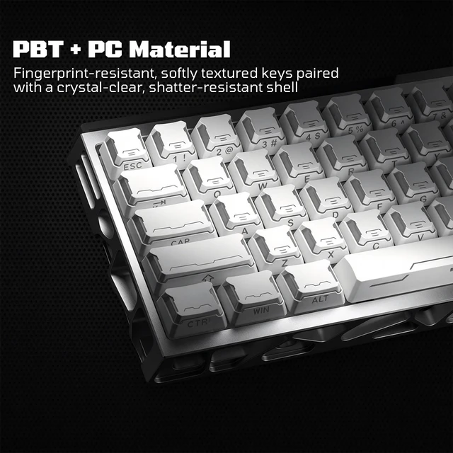 Alt view image 2 of 5 - Womier Double Shot PBT Keycaps Set, Side Print Shine Through Cherry Profile