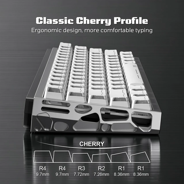 Alt view image 4 of 5 - Womier Double Shot PBT Keycaps Set, Side Print Shine Through Cherry Profile