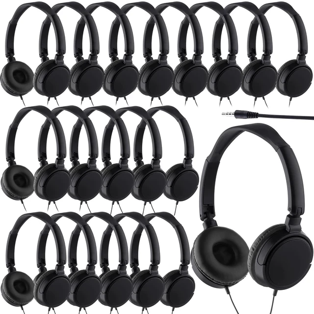 Main image of Yunsailing 6 Pack Classroom Headphones Bulk, Wired Headphones,Black