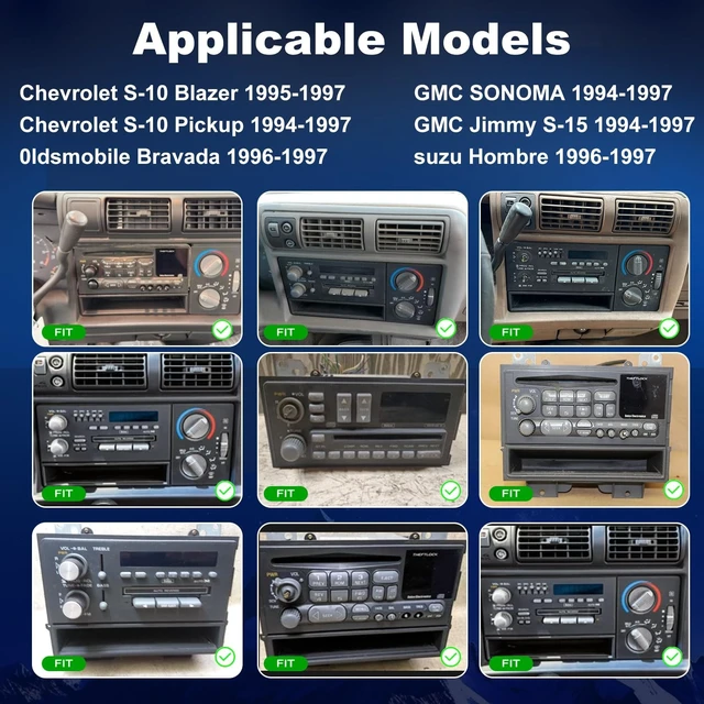 Alt view image 2 of 5 - 64G Upgrade Radio for Chevy S10 Blazer GMC Jimmy S15 1995-1997, GMC Sonoma Chevy S10 Pickup 1994-1997, Isuzu Hombre 1996-1997, 6.86" Touchscreen Stereo Apple Carplay Android Auto GPS Camera 5GWifi