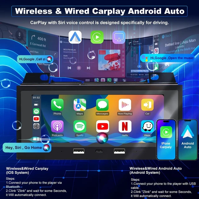 Alt view image 3 of 5 - 64G Upgrade Radio for Chevy S10 Blazer GMC Jimmy S15 1995-1997, GMC Sonoma Chevy S10 Pickup 1994-1997, Isuzu Hombre 1996-1997, 6.86" Touchscreen Stereo Apple Carplay Android Auto GPS Camera 5GWifi