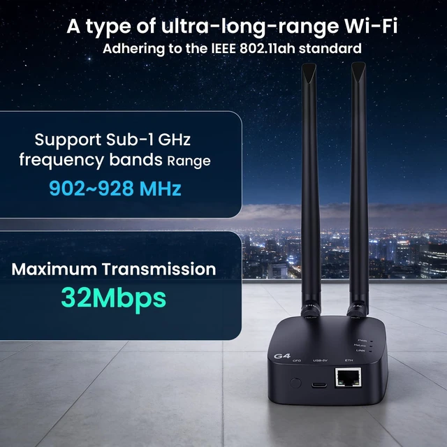 Alt view image 2 of 5 - IoTeikXgo Indoor Wi-Fi HaLow Gateway, ThinkNode G4 WiFi Halo Bridge