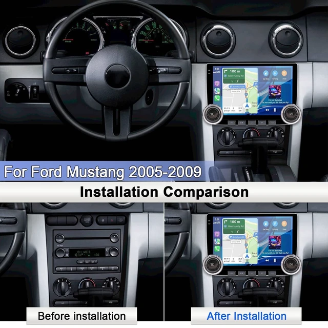Alt view image 2 of 5 - 10.1 Inch Car Stereo Radio for Ford Mustang 2005-2009 Touch Carplay Screen