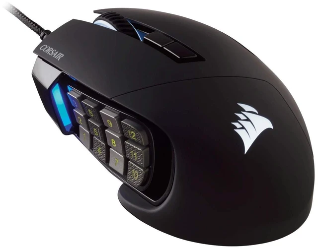Main image of Corsair Scimitar Pro RGB Optical MMO Gaming Mouse (16,000 DPI Optical Sensor, 12 Programmable Side Buttons, 4-Zone RGB Multicolour Lighting, On-Board Storage) - Black