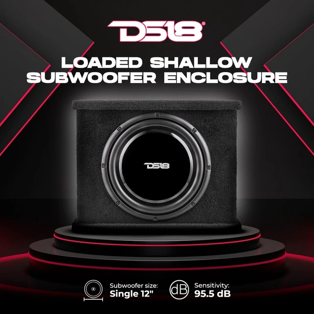 Alt view image 2 of 5 - DS18 SB12 Single 12" Loaded Shallow Subwoofer Enclosure 700 Watts Max Power 350 Watts RMS @ 2-ohm Sealed Box - Fits into Any Vehicle - Great for Tight Space