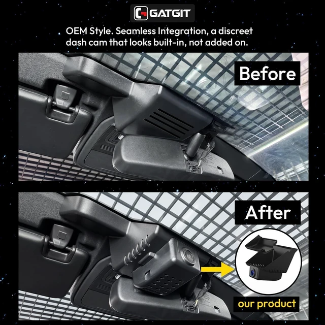 Alt view image 3 of 5 - GATGIT Front 4K and Rear 1080P Dash Cam for Ford Bronco 2025-2026(Model B)
