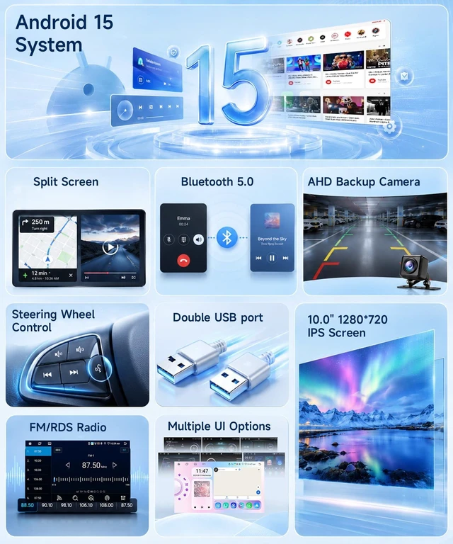 Alt view image 5 of 5 - Podofo 8Core 6G 128G Car Radio for Honda Civic 2006-2011 Wireless Carplay