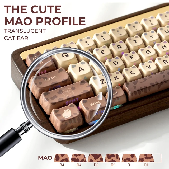 Alt view image 3 of 5 - Cocoa Keycaps,Mao Profile Autumn Keycaps for Mechanical Keyboard