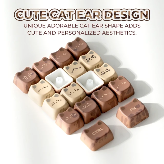 Alt view image 4 of 5 - Cocoa Keycaps,Mao Profile Autumn Keycaps for Mechanical Keyboard