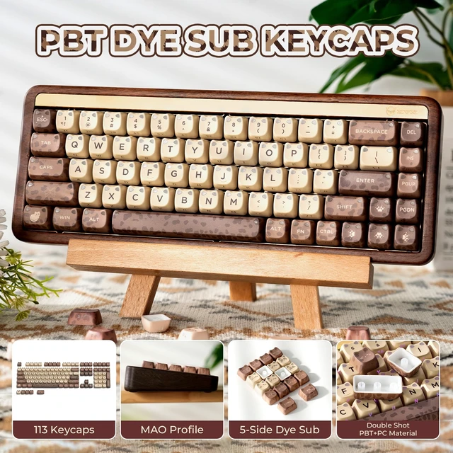Alt view image 5 of 5 - Cocoa Keycaps,Mao Profile Autumn Keycaps for Mechanical Keyboard