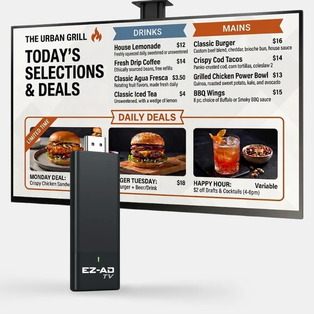 Main image of EZ AD Digital Signage Stick Player, AI Digital Menu Board for Business