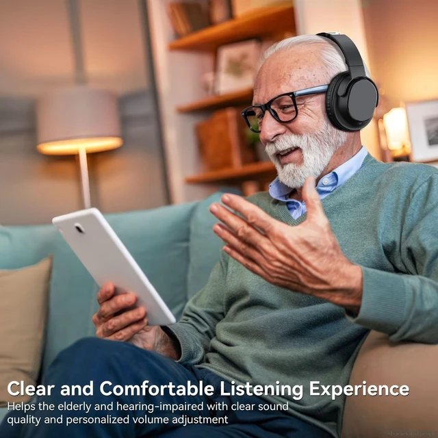 Alt view image 2 of 5 - SKYCOMET Wireless Headphones for TV, TV Headphones Wireless for Seniors with Easy Setup, Compatible with Most TVs, Charging Base, 65H Playtime, Low Latency Audio, TV Headset, Ideal for D