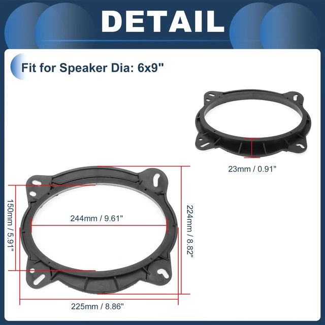 Alt view image 5 of 5 - INFINAUTO Speaker Spacer Ring Tweeter Speaker Spacer Adaptor for 6x9" for Toyota Avalon 2004-2015 ABS Black Waterproof