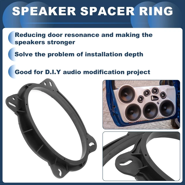 Alt view image 3 of 5 - INFINAUTO Speaker Spacer Ring Tweeter Speaker Spacer Adaptor for 6x9" for Toyota Avalon 2004-2015 ABS Black Waterproof
