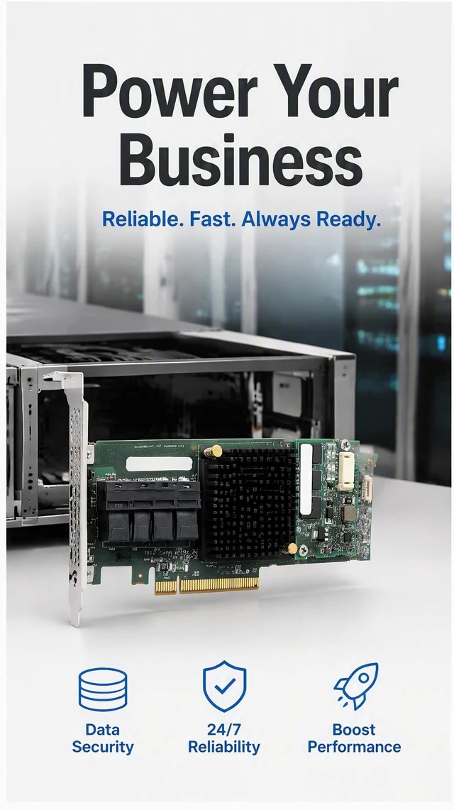 Alt view image 4 of 5 - SAS Controller Card 6GBps 1GB Cache PCIe X8 4 Port