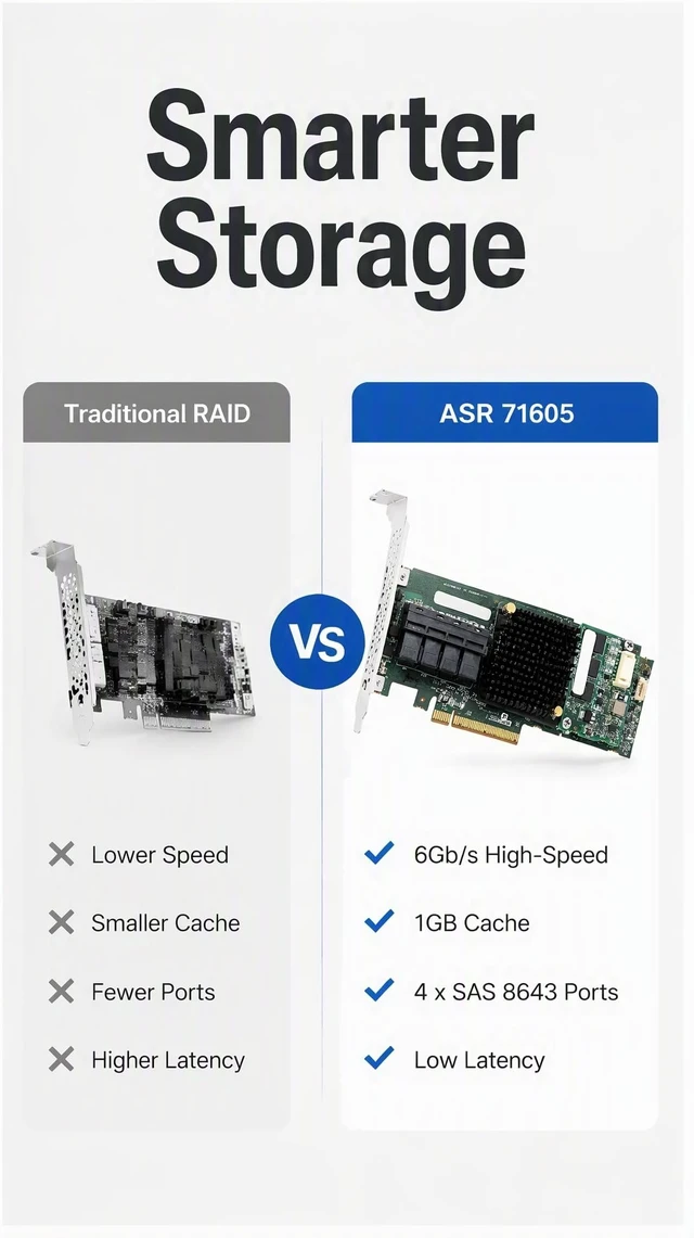 Alt view image 5 of 5 - SAS Controller Card 6GBps 1GB Cache PCIe X8 4 Port