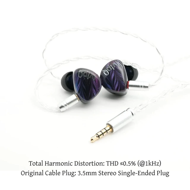 Alt view image 3 of 5 - ivipQ-1DD 10mm Single Dynamic Driver Gaming IEM, Featuring 3.5mm Stereo Plug and Detachable Microphone Cable, for Musicians & Recording Studios (Includes Microphone)