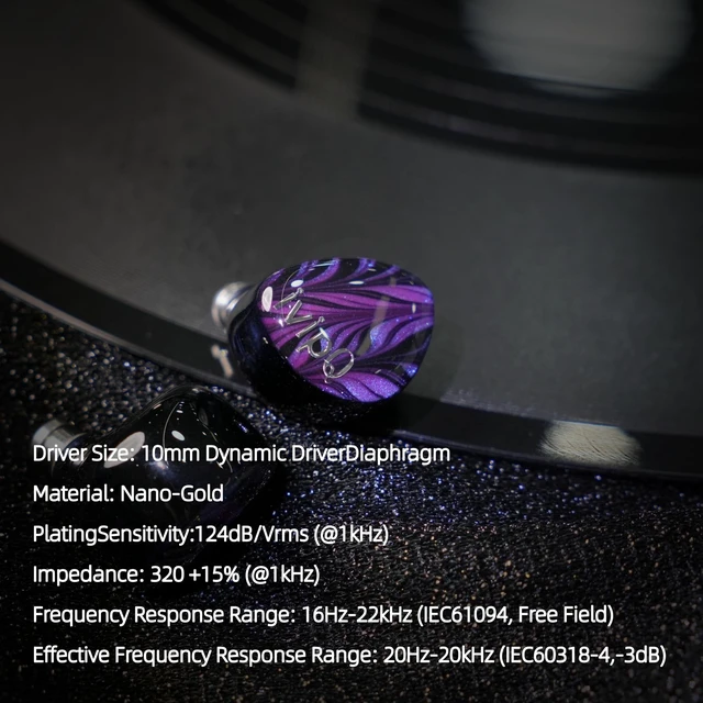Alt view image 2 of 5 - ivipQ-1DD 10mm Single Dynamic Driver Gaming IEM, Featuring 3.5mm Stereo Plug and Detachable Microphone Cable, for Musicians & Recording Studios (Includes Microphone)