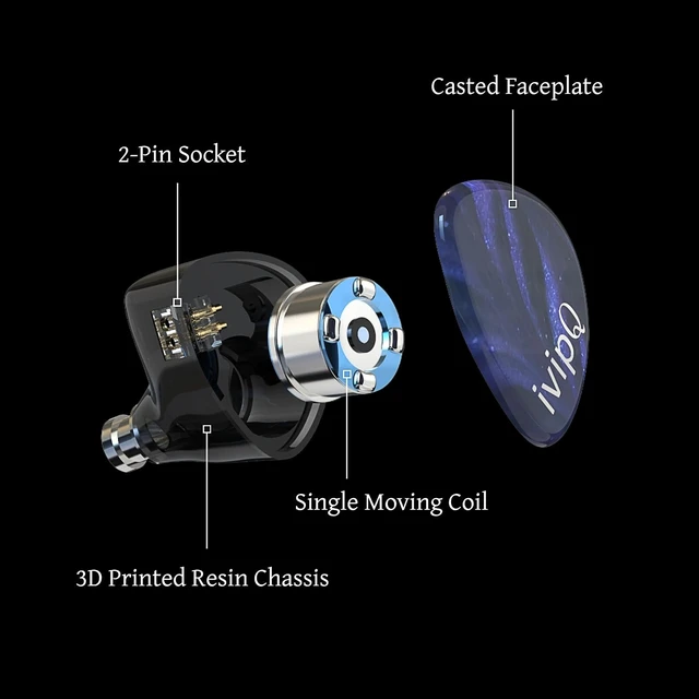 Alt view image 5 of 5 - ivipQ-1DD 10mm Single Dynamic Driver Gaming IEM, Featuring 3.5mm Stereo Plug and Detachable Microphone Cable, for Musicians & Recording Studios (Includes Microphone)