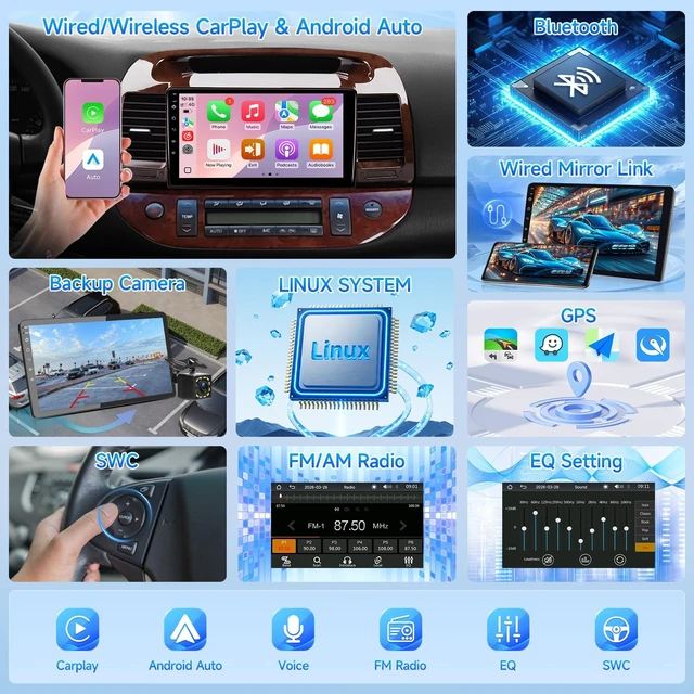 Alt view image 4 of 5 - Leadfan Linux Car Stereo for Toyota Camry (J.B.L) 2002 2003 2004 2005 2006