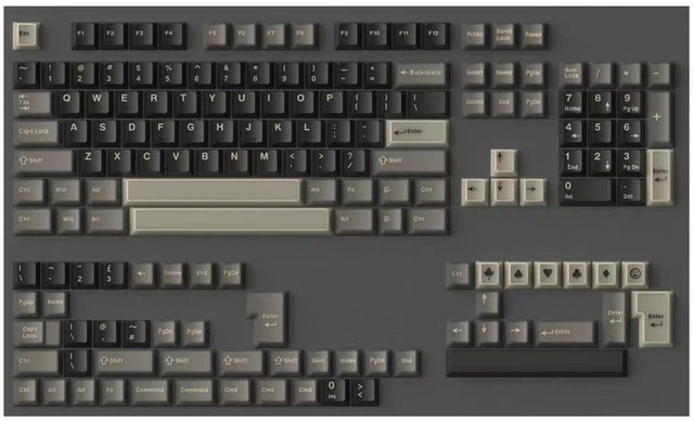 Main image of Fogruaden PBT Keycaps Set, Cherry Profile Custom Keycap for Mechanical Keyboard Black Keycaps