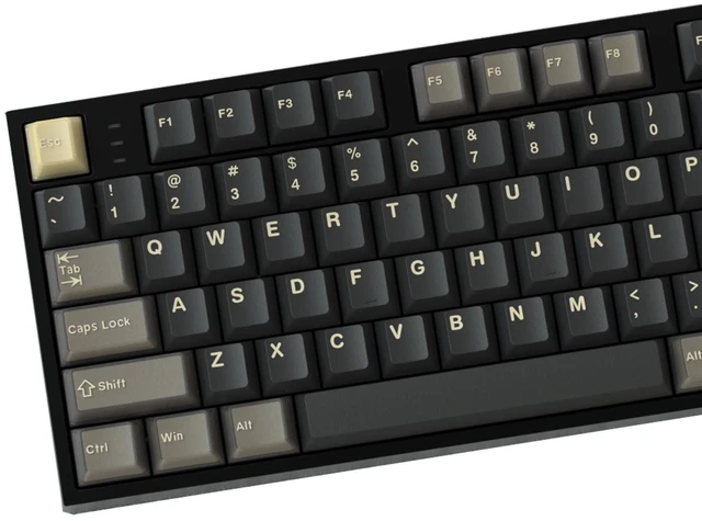 Alt view image 2 of 5 - Fogruaden PBT Keycaps Set, Cherry Profile Custom Keycap for Mechanical Keyboard Black Keycaps