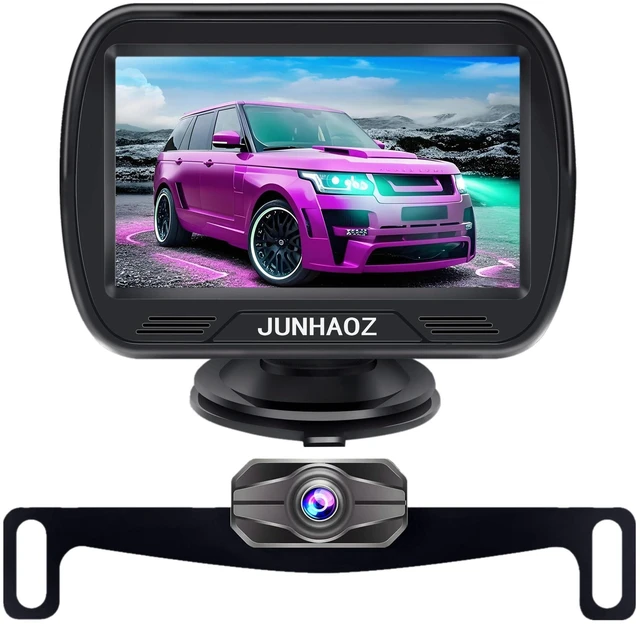 Main image of JUNHAOZ Car Rear View Camera, Backup Camera for Car, Trucks, SUVs, Pickup, 4.3-inch IPS Monitor, Night Vision, DIY Guide Lines, Front/Rear Camera Switch,IP69 Waterproof K4301