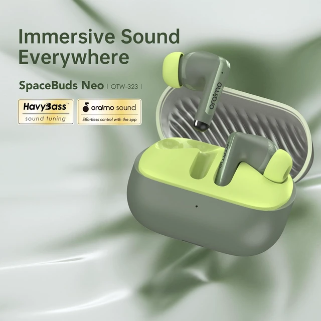 Alt view image 2 of 5 - Oraimo SpaceBuds Neo Wireless Bluetooth Earbuds in-Ear Headphones,Green