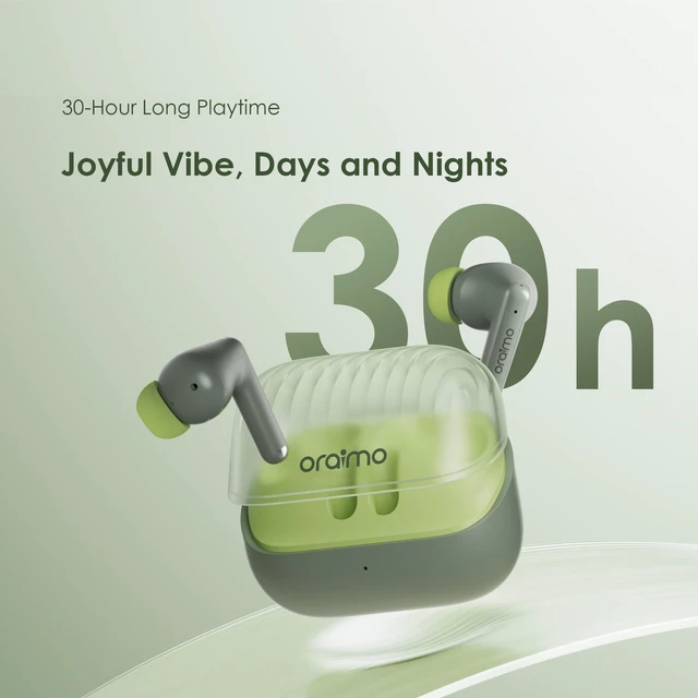Alt view image 4 of 5 - Oraimo SpaceBuds Neo Wireless Bluetooth Earbuds in-Ear Headphones,Green