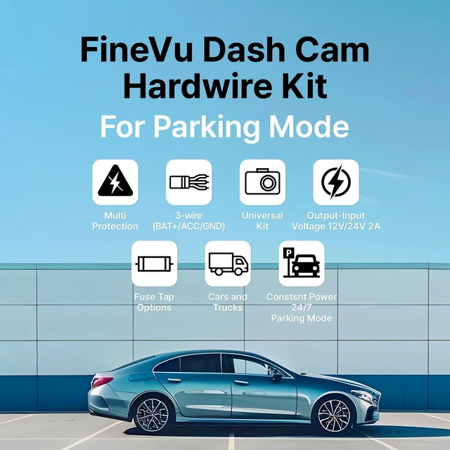 Alt view image 2 of 5 - FineVu Dash Cam Hardwire Kit with 8pcs Full Set Fuse Tap for FineVu DashCam
