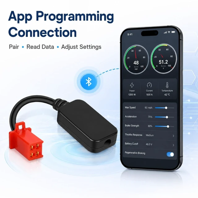 Alt view image 5 of 5 - Fardriver Programmable Bluetooth Dongle Adapter Dongle for Fardriver Controller,Compatible with Tuttio Soleil 01/ Yozma in 10/Heybike Villain Electric Dirt Bike