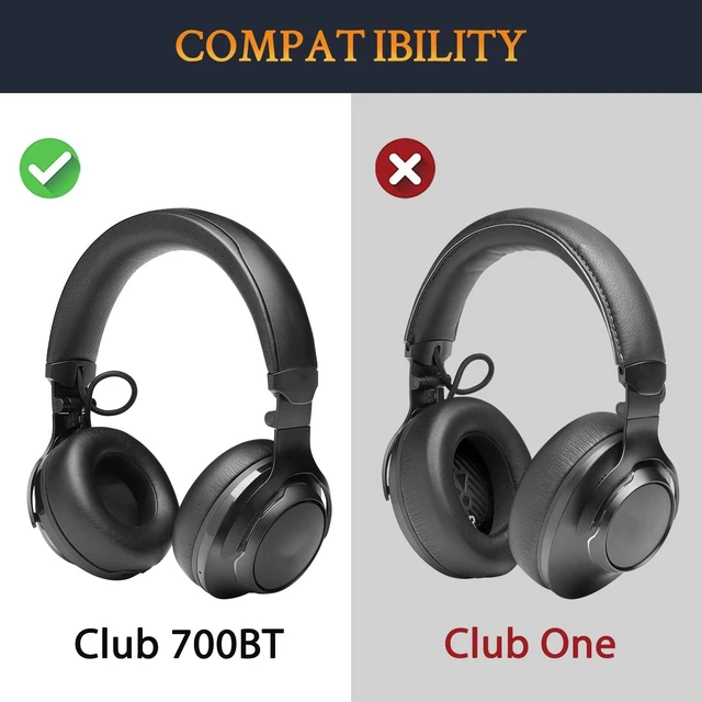 Alt view image 2 of 5 - SOULWIT Replacement Ear Pads for JBL Club700BT/Club 700BT Headphones, Earpads Cushions with Softer Protein Leather, Noise Isolation Foam - Black