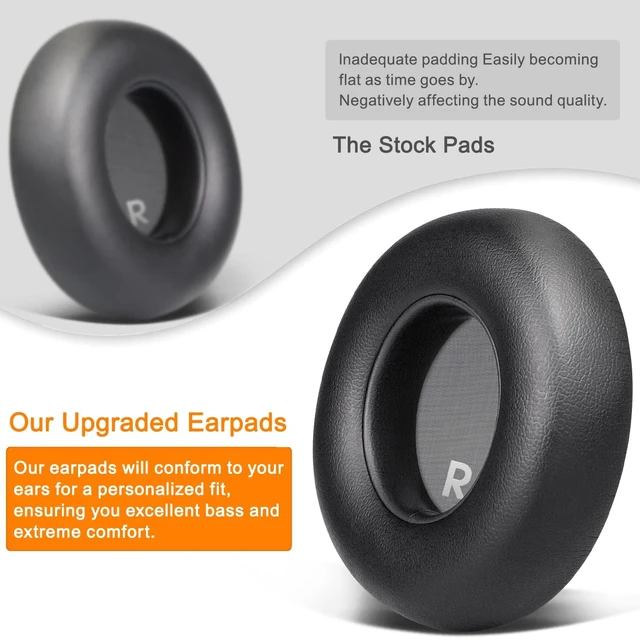 Alt view image 5 of 5 - SOULWIT Replacement Ear Pads for JBL Club700BT/Club 700BT Headphones, Earpads Cushions with Softer Protein Leather, Noise Isolation Foam - Black